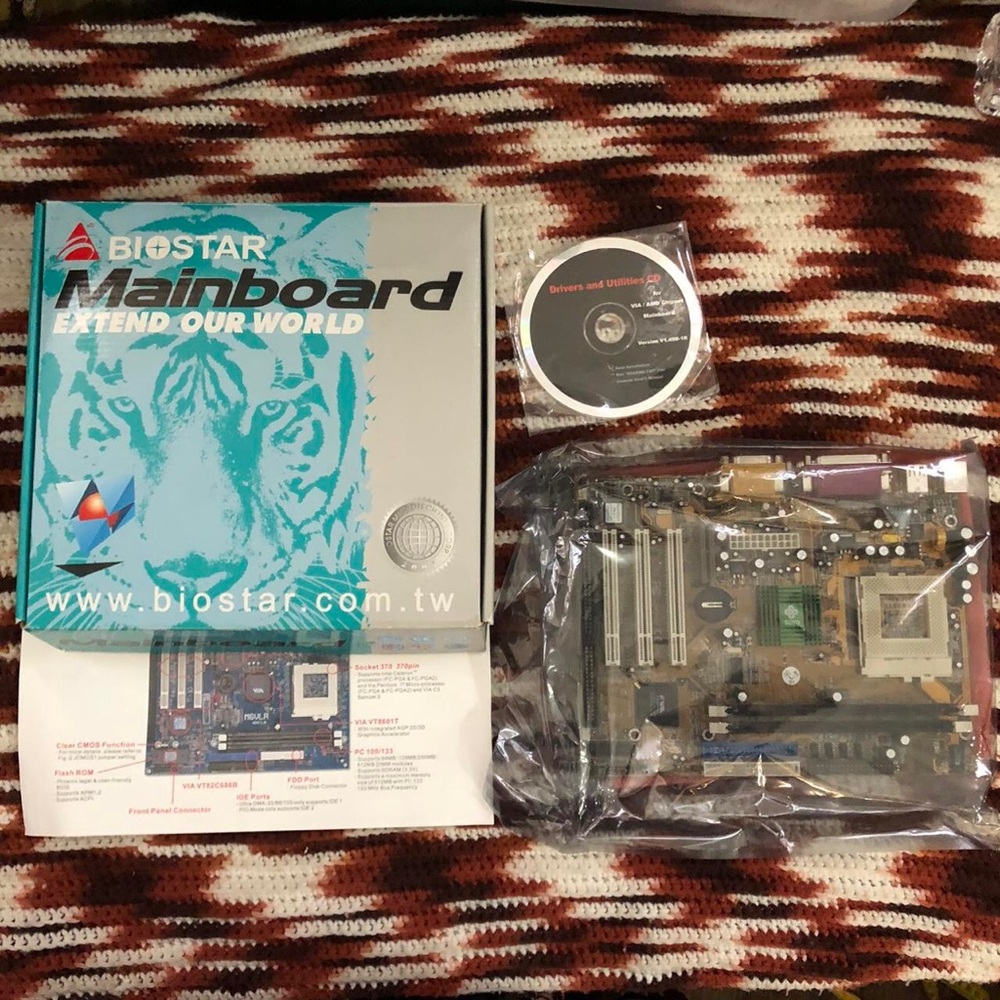 BIOSTAR MAINBOARD MOTHERBOARD M6VLR-A027 Socket 370 Intel Pentium III/ Celeron